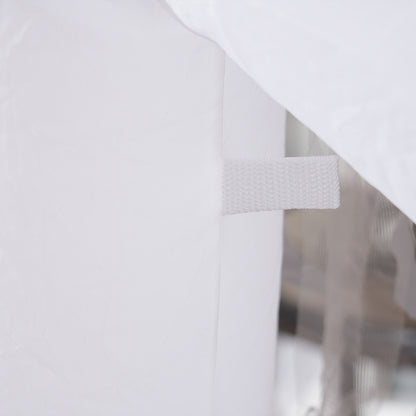 Outsunny Halloweendeko, Geisterhexe mit roten Augen, aufblasbar, LEDs, Outdoor-tauglich, 180 cm, Weiß