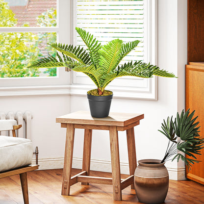 HOMCOM Kunstpflanze, Tropische Palme, inkl. Übertopf, 50 cm, Grün + Schwarz