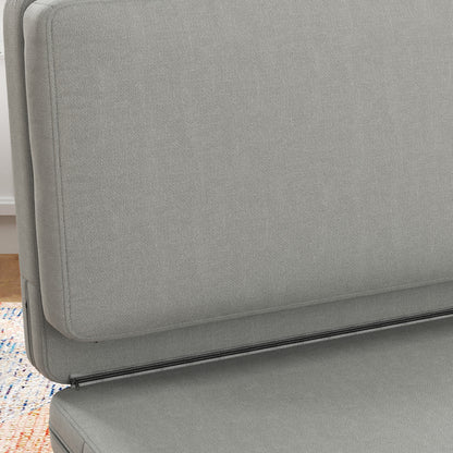 HOMCOM 2-in-1 faltbarer Relaxsessel, Gästematratze, teilbar, 120 cm breit, Hellgrau