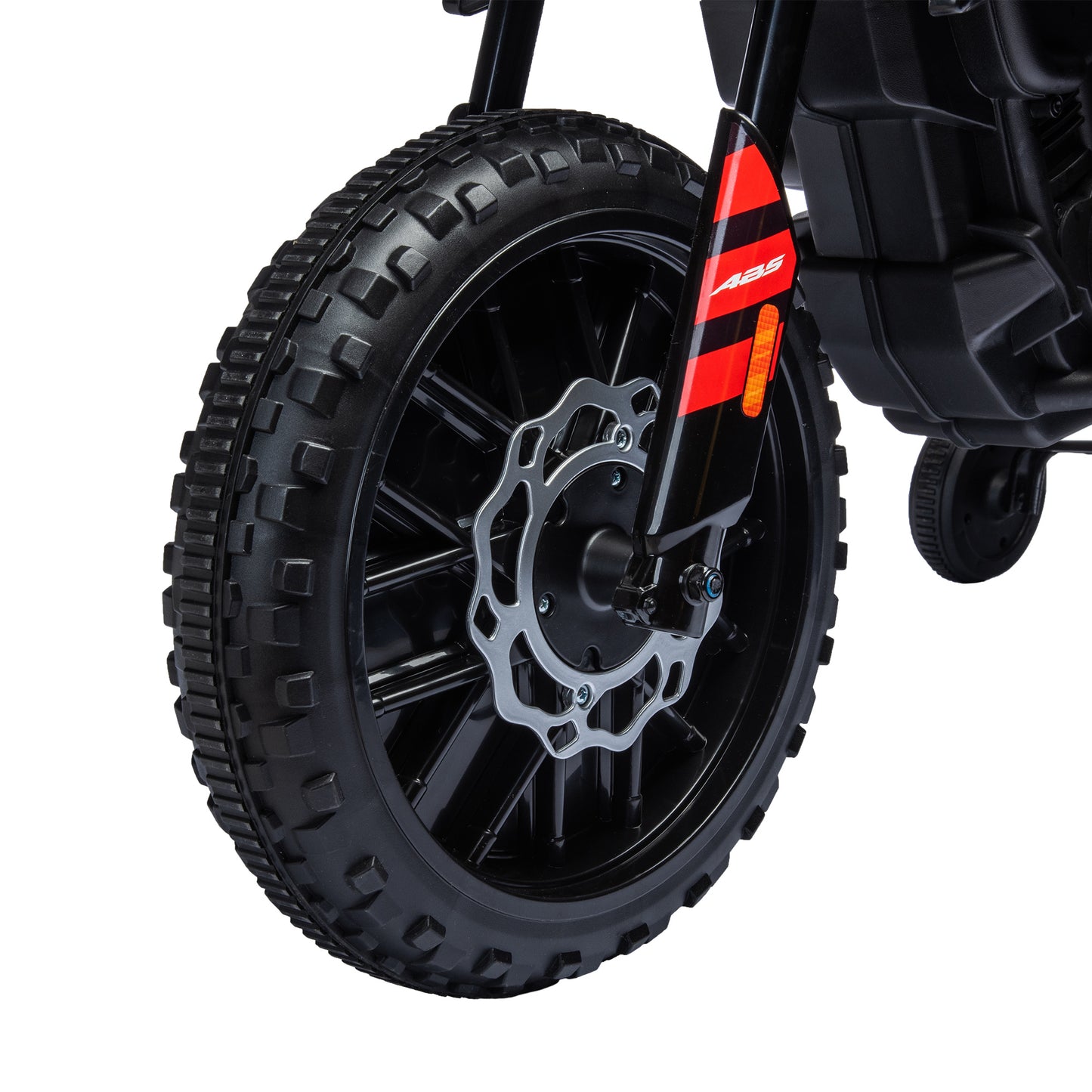 AIYAPLAY 12V Kinder-Motorrad mit Stützrädern, LED-Lichtern, Musik, USB, Elektro-Motorrad für Jungen und Mädchen, Weiß