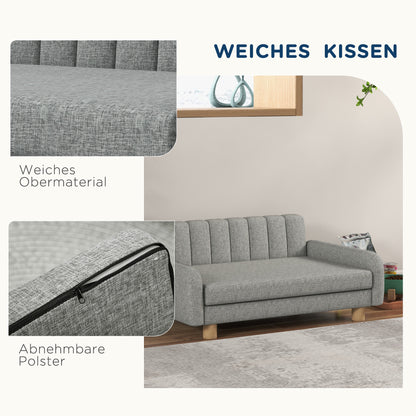 PawHut Hundebett، weiches Kissen، غسالة Bezug، rutschfeste Füße، غراو، 94B x 61T x 40H سم