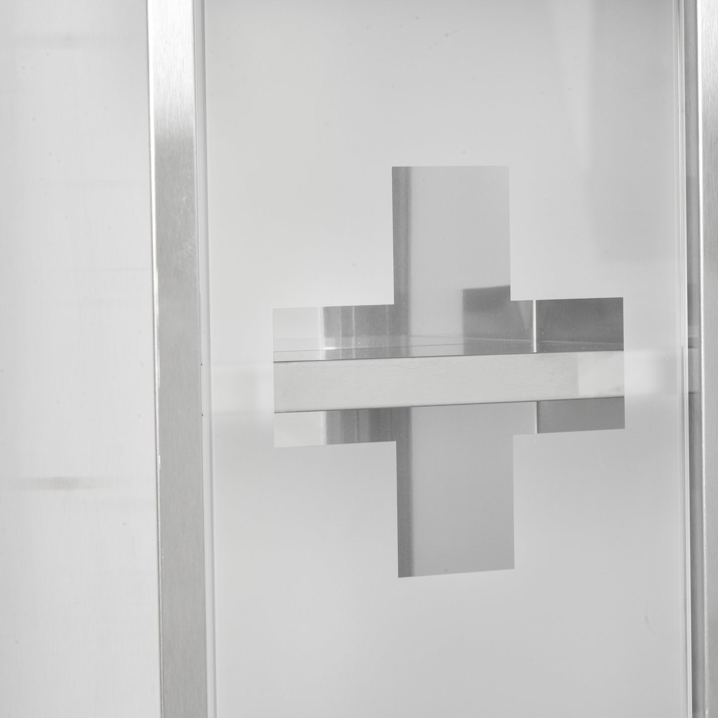 kleankin Medizinschrank aus Edelstahl und gehärtete Glastür Arzneischrank zur Medikamenten-Aufbewahrung, Abschließbar Medikamentenschrank mit 3 Fächern, Erste Hilfe Schrank, 20 x 12 x 58 cm, Silber