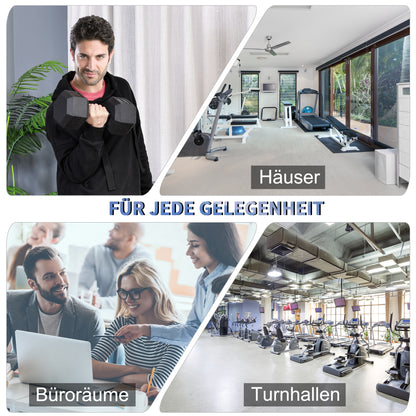 HOMCOM Kurzhantel، 17,5 كجم Hantel، Hantel، Gewicht، Anti-Rutsch-Griff، Schwarz + Silber
