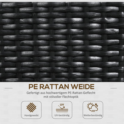 Outsunny Blumenkasten mit Spalier, wetterfest, Polyrattan, 103 x 103 x 29 cm, Schwarz