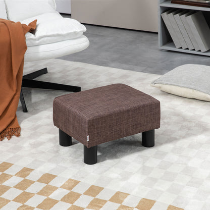 HOMCOM Hocker mit Stoffbezug in Leinenoptik, bis 110 kg, braun, 40 x 30 x 24cm