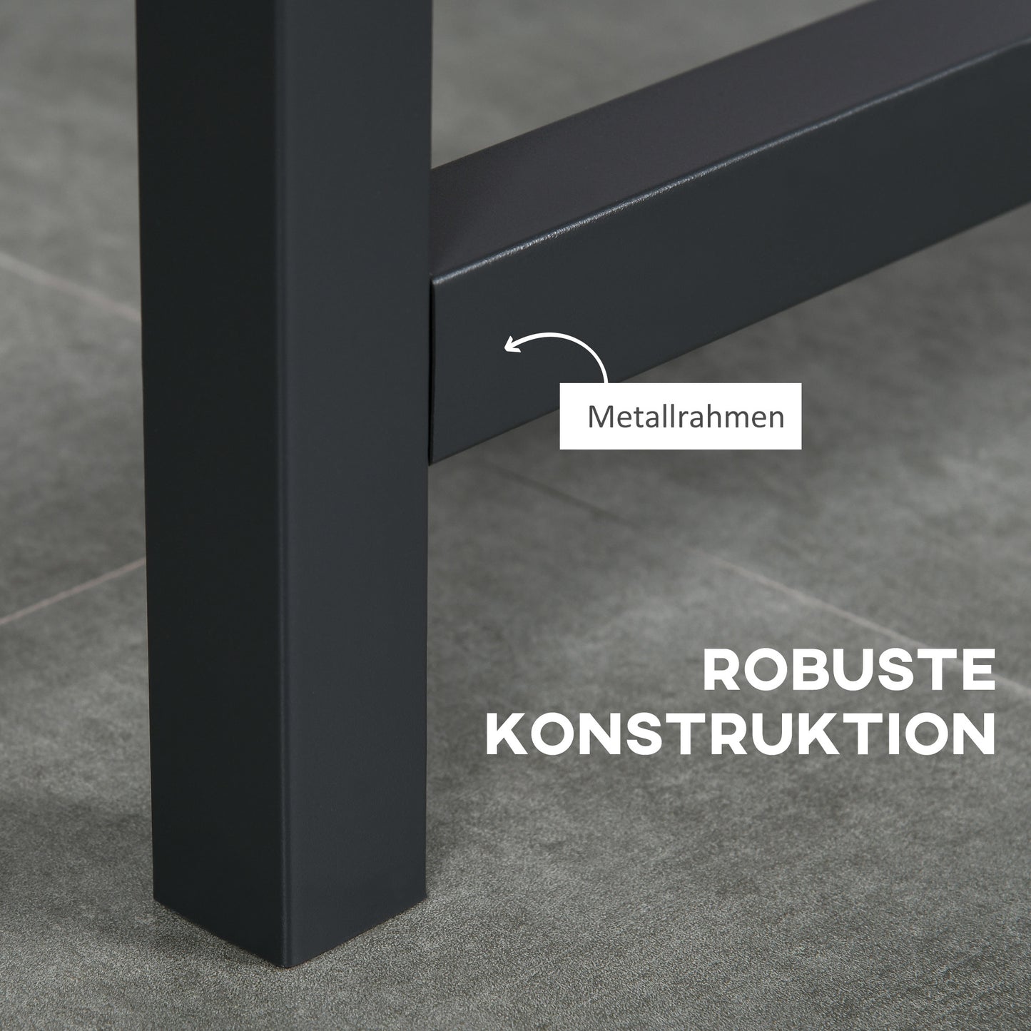 HOMCOM Faltbarer Esstisch، Industrieller Tisch، klappbar، aus Metall und Holz، platzsparend، Braun