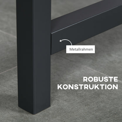 HOMCOM Faltbarer Esstisch، Industrieller Tisch، klappbar، aus Metall und Holz، platzsparend، Braun