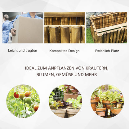 Outsunny Hochbeet Pflanzkasten Kräuterbeet Pflanzbeet Gemüse Blumenbeet Blumenkasten, Tannenholz 100x38,5x40 cm