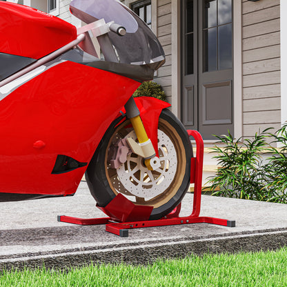 HOMCOM Motorradständer für 17-21", 430-530 mm Vorderrad, einstellbar, aus Metall Rot