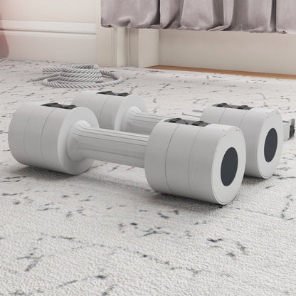 SPORTNOW 2 x 2,5 kg Kurzhanteln mit anpassbarem Gewicht, Kunststoffgehäuse, Weiß