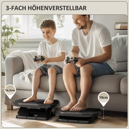 HOMCOM Fußstütze, Fußablage, höhenverstellbar, 0-30° neigbar, غراو