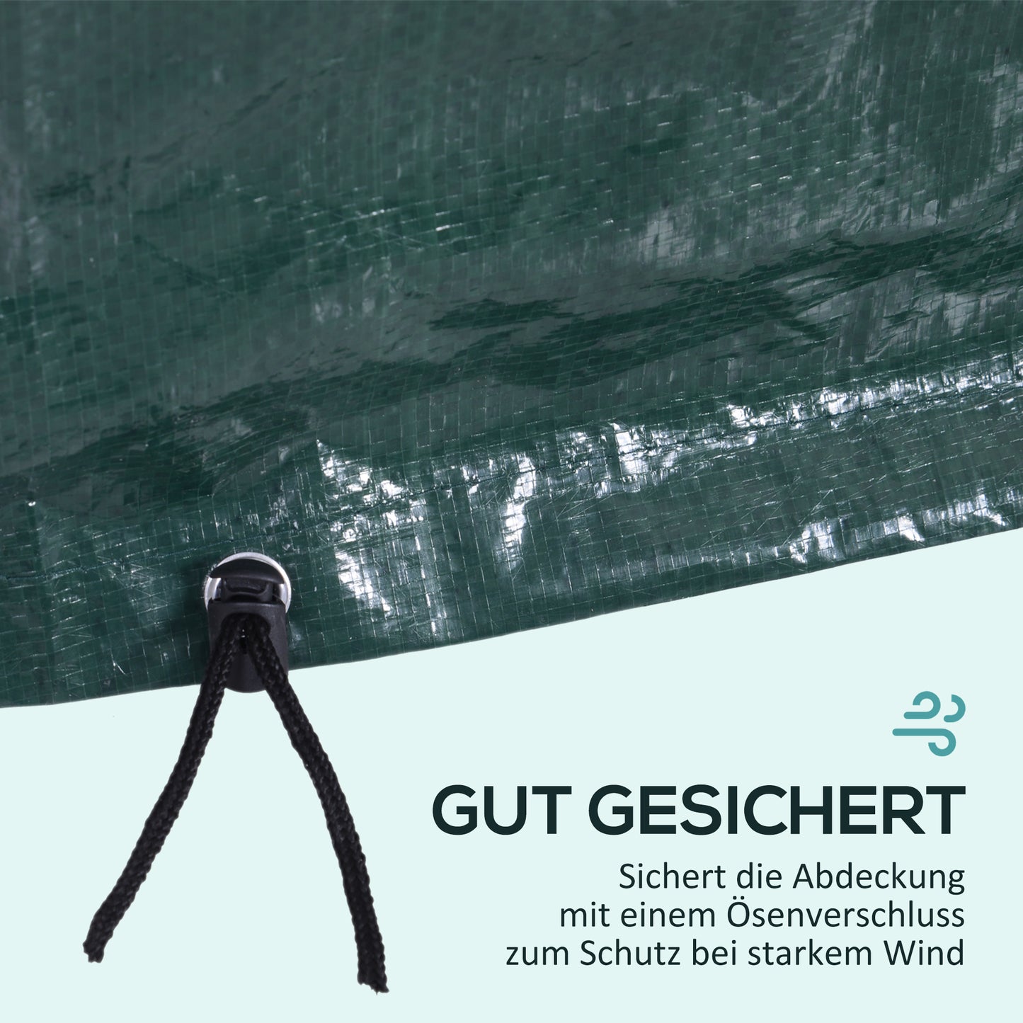 Outsunny Schutzhülle für Gartenmöbel Winterfest Wasserdicht Abdeckung Anti-UV Abdeckplane Gewebe Abdeckhaube für Gartentische Terrassenmöbel Rechteckig 235 x 190 x 90cm Grün