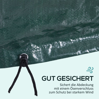 Outsunny Schutzhülle für Gartenmöbel Winterfest Wasserdicht Abdeckung Anti-UV Abdeckplane Gewebe Abdeckhaube für Gartentische Terrassenmöbel Rechteckig 235 x 190 x 90cm Grün