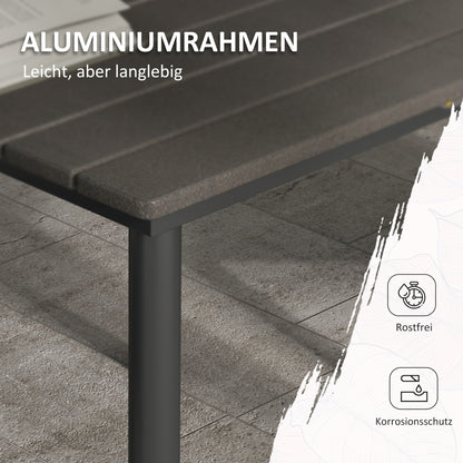 Outsunny Gartentisch Outdoor-Esstisch Loungetisch, wetterbeständig, modernes Design, 90 x 90 x 75 cm, Dunkelgrau
