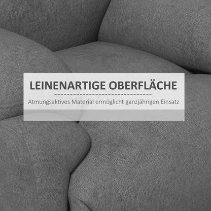 HOMCOM Relaxsessel Liegesessel Fernsehsessel، Liegefunktion Leinenoptik، 93 سم × 88 سم × 102 سم، غراو