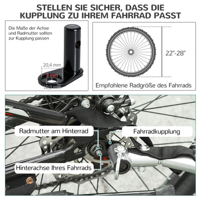 PawHut 2-in-1 Haustieranhänger Fahrradanhänger bis 20kg klappbar Regenschutz Sicherheitsfahne Reflektoren Stahl grau+blau 130 x 73 x 90cm
