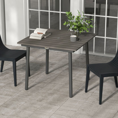 Outsunny Gartentisch Outdoor-Esstisch Loungetisch, wetterbeständig, modernes Design, 90 x 90 x 75 cm, Dunkelgrau