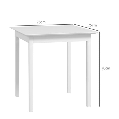 HOMCOM Küchentisch Esstisch Quadratischer Tisch, modern design, 75 cm x 75 cm x 76 cm, vit