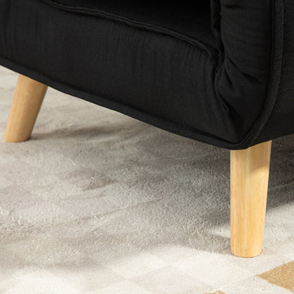 HOMCOM Relaxsessel mit Bettfunktion، لشخص واحد، تصميم حديث، مكرر 350 كجم، 94x78x80 سم، أسود