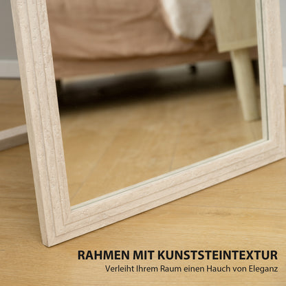 HOMCOM 160 x 50 cm Ganzkörperspiegel, vielseitig verwendbar, rechteckiges Design mit Rahmen, Weiß