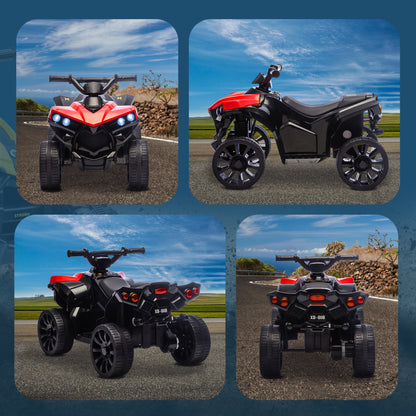 AIYAPLAY Kinder Quad Elektro 6V Kinderquad mit Vorwärts-, Rückwärtsfunktion, Musik, LED-Scheinwerfer Rot