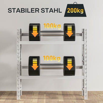 HOMCOM Getränkekistenregal, bis 6 Kisten, höhenverstellbar, Stahlrahmen, 110x30x110 cm, Weiß