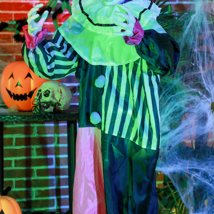 HOMCOM Grusel-Clown Halloween-Dekoration، beweglich، Lach-Funktion، وردي + ليلى