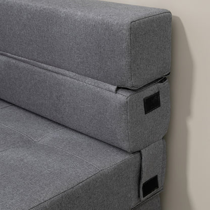 HOMCOM Schlafsessel Relaxsessel Gästebett. abnehmbarer Bezug, 70 cm x 70 cm x 61 cm, Dunkelgrau