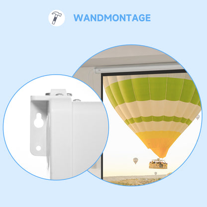 HOMCOM Beamer-Leinwand, 1:1 Format, Fernbedienung, 172 x 172 cm (96 Zoll), Weiß