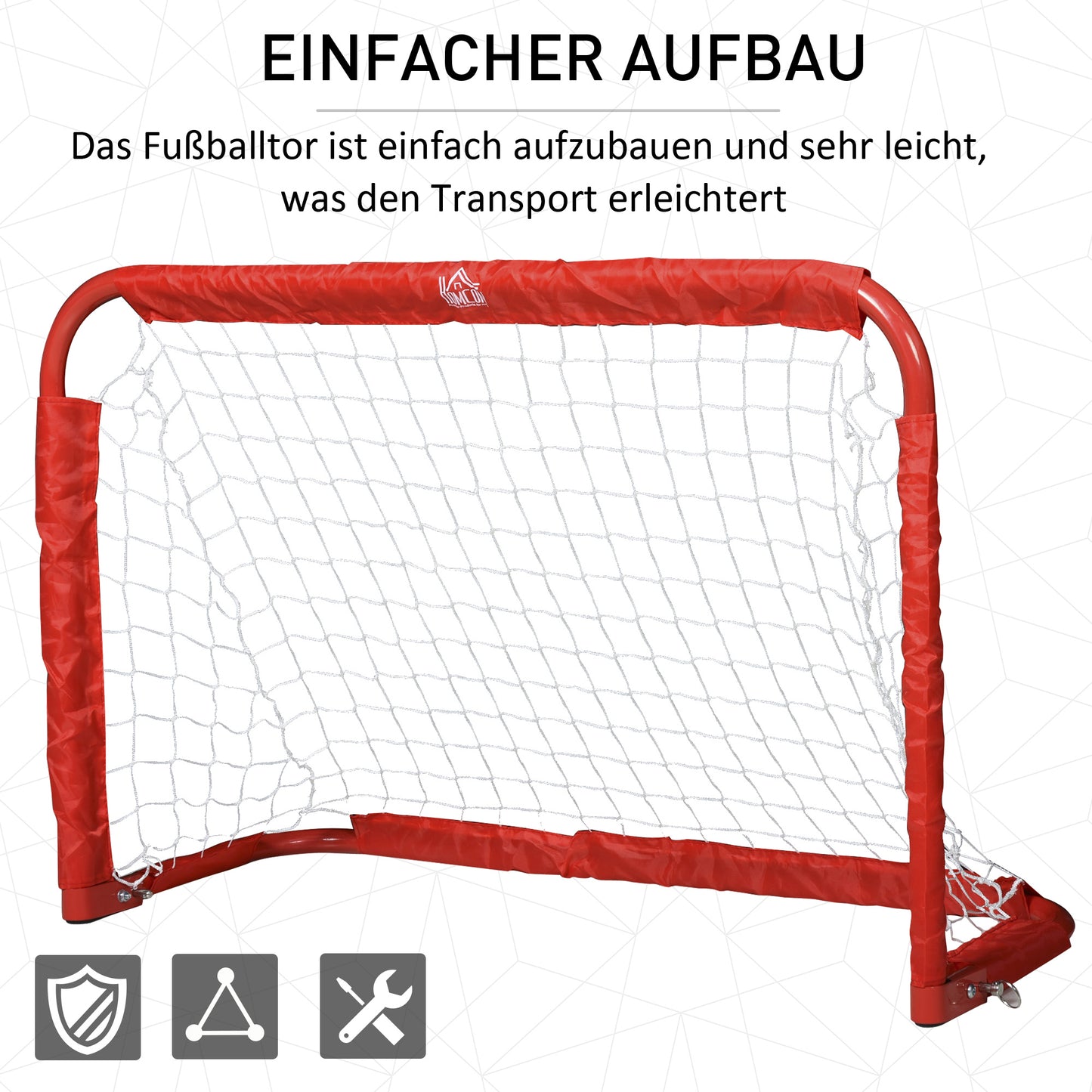 مجموعة HOMCOM Fußballtor، 2 klappbare Minitore، Metallrahmen،inkl. Werkzeug، 90 × 36 × 60 سم، متعفن