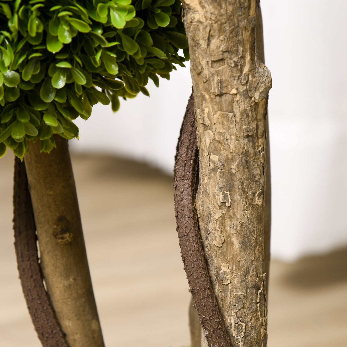 HOMCOM Künstlicher Buchsbaum، Kunstpflanze، واقعية Aussehen، في الهواء الطلق، Grün + Schwarz