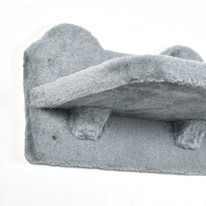 PawHut Kletterwand-Set für Katzen, Hängematte, Kratzbrett, Sprungplattformen, Plüsch, Sisal, Grau
