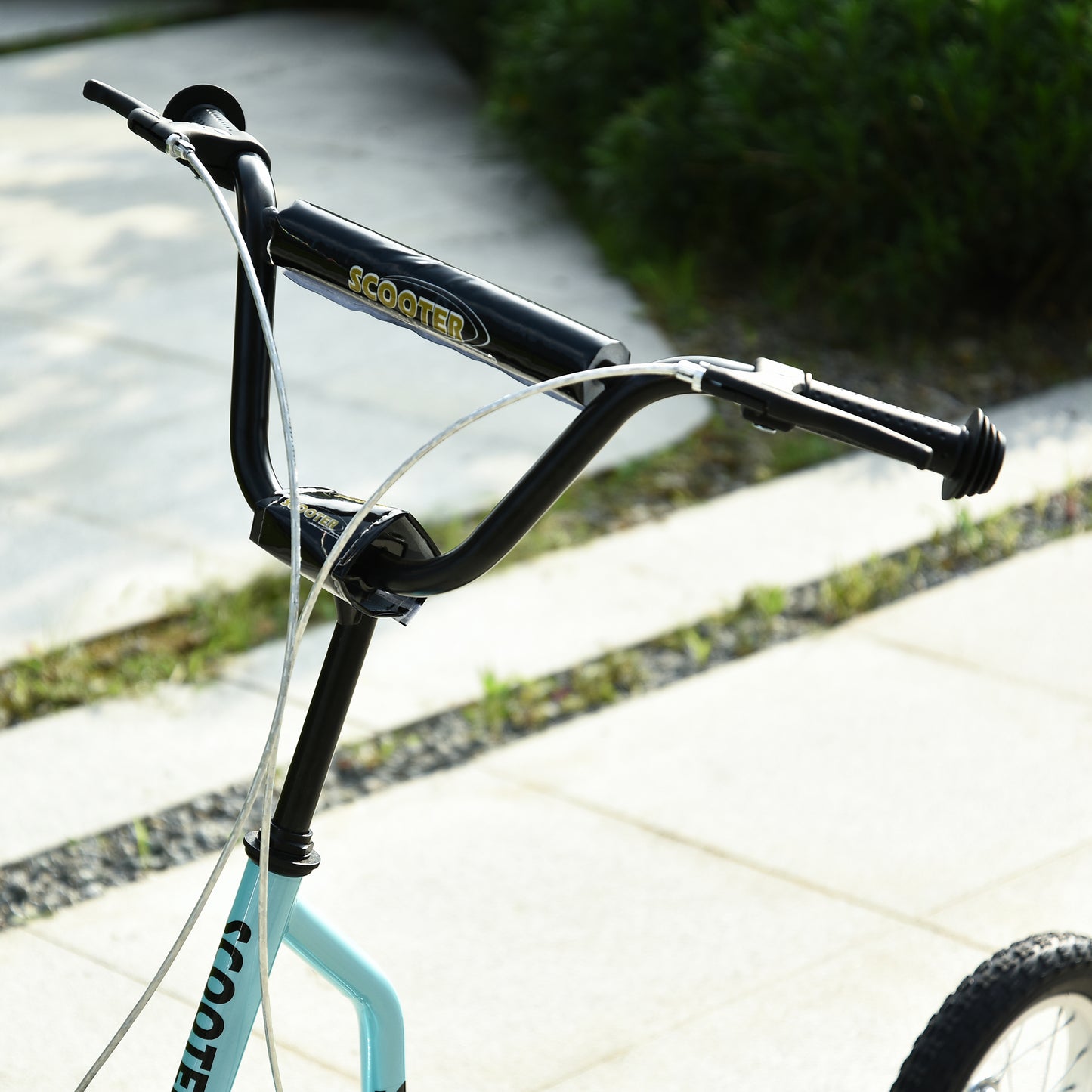 HOMCOM Kinderroller ab 5 jahre Scooter Tretroller Cityroller Kinder Roller Kickboard mit Luftreifen16/12 Zoll Blau 135 x 58 x 88-94 cm