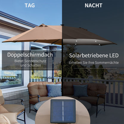 Outsunny Sonnenschirm Oval Khaki 440 x 260 cm