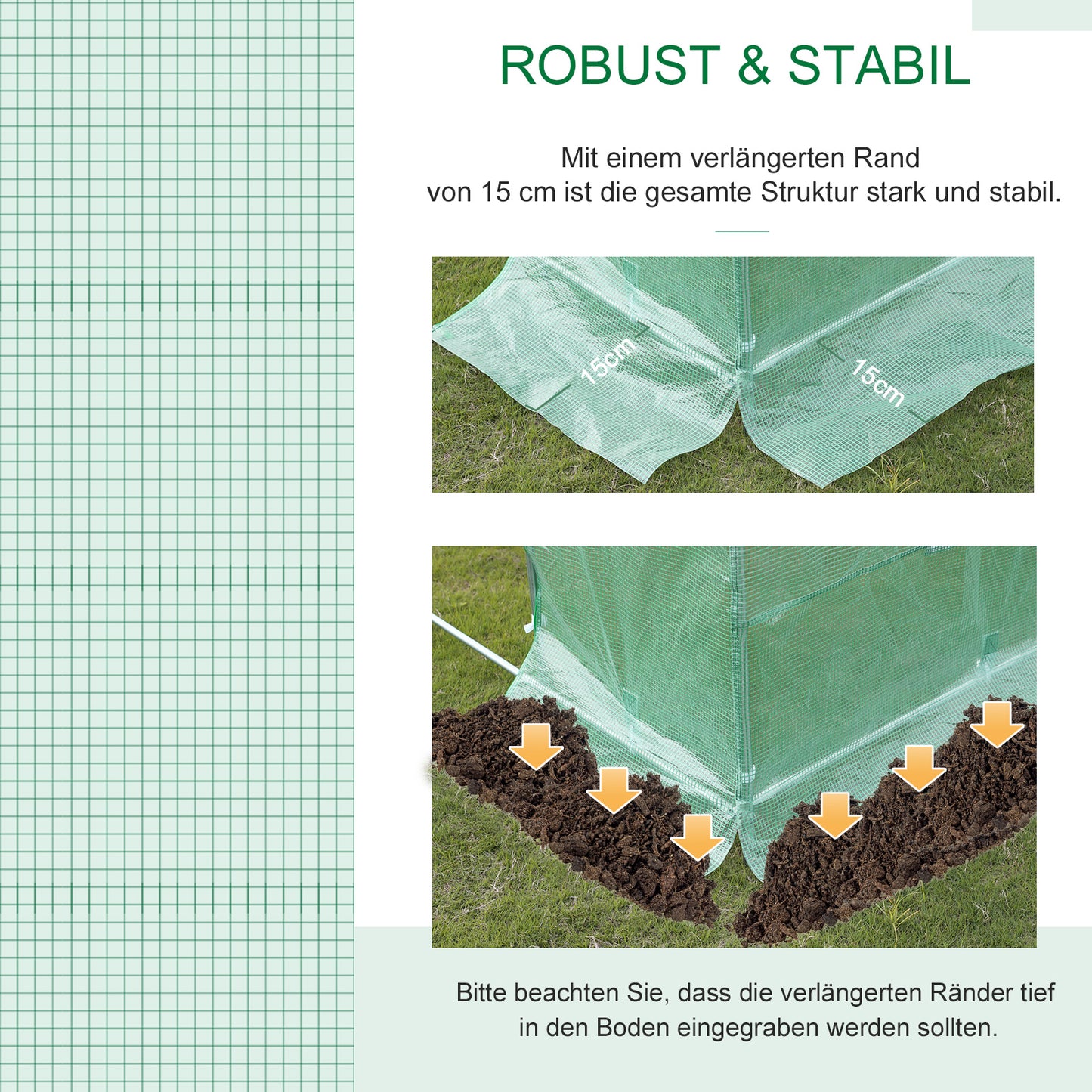 Outsunny Gewächshausfolie 6x3x2m, wasserdicht Gartenfolie mit UV Schutz, Folie aus PE, Abdeckplane für Gartenarbeit Treibhaus Folientunnel, Tunnelfolie für Außenbereich, Pflanzen, Grün