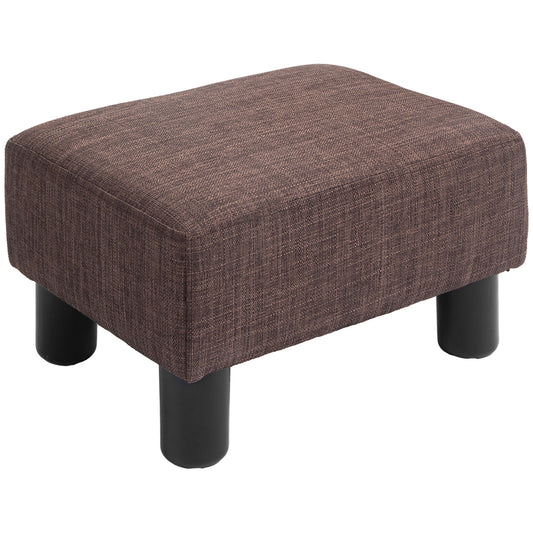 HOMCOM Hocker mit Stoffbezug in Leinenoptik, bis 110 kg, braun, 40 x 30 x 24cm