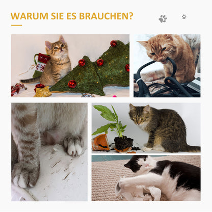 PawHut 2er Kratzmatte Kratzschutz Sofa Sisal Kratzteppich für Katze Sessel Couch Katzenkratzmatte Beige+Grau 130 x 45 x 0,3 cm