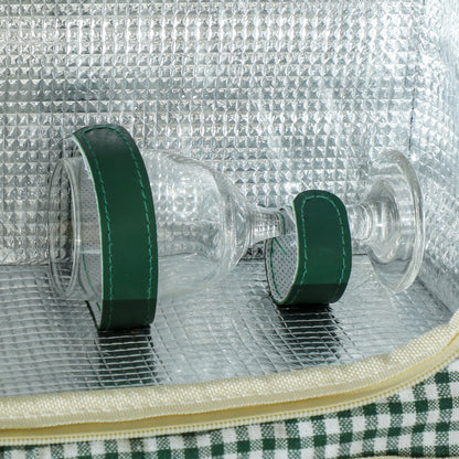 Outsunny Picknickkorb aus Weidenholz Picknickkoffer für 2 Personen mit Isoliert Kühlfach Besteck Set Hellbraun
