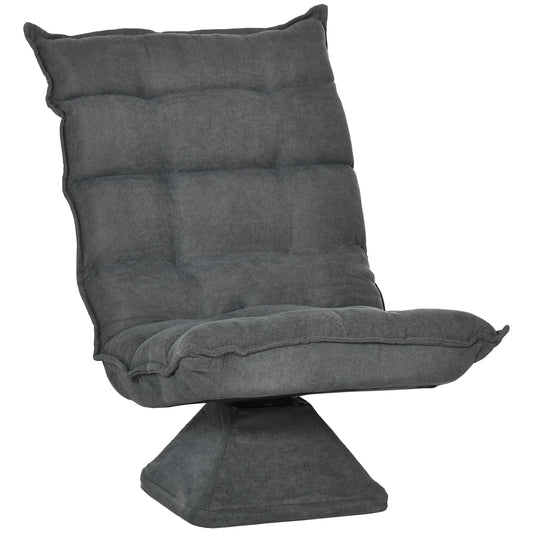 HOMCOM Relaxsessel Lesesessel, drehbar, Leinenoptik, 62 cm x 70 cm x 95 cm, Grau