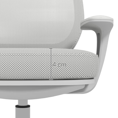 Vinsetto Bürostuhl, Ergonomisch Schreibtischstuhl mit Drehfunktion, Höhenverstellbar 55 x 48 x 82,5-94,5 cm Grau