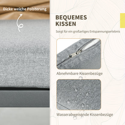 Outsunny Gartenstühle Outdoor-Stühle Terrassenstühle, wetterbeständig, modernes Design, 57 x 58 x 87cm, Grau