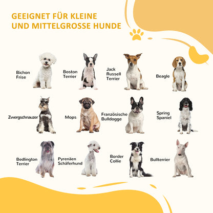 PawHut Absperrgitter Hunde Türschutzgitter Schutzgitter aus Holz Freistehendes Hundegitter mit Tür Hundeabsperrgitter Configurationsgitter for Kamin &amp; Ofen Braun 113-166 x 36 x 71 سم