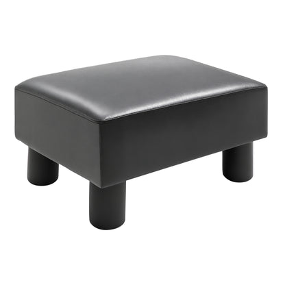 HOMCOM Sitzhocker Hocker mit Kunstleder Moderner Fußhocker Kunstlederhocker Ottomane für Schlafzimmer, Wohnzimmer, Schwarz
