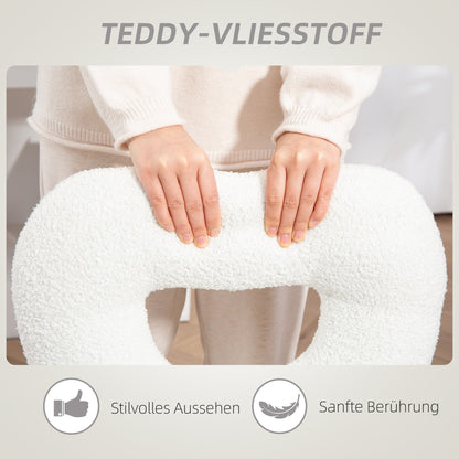 HOMCOM Schreibtischstuhl, Bürostuhl, Herzförmige Rückenlehne, gepolstert, Weiß