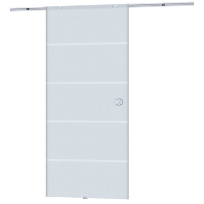 HOMCOM Glasschiebetür Schiebetür Glastür Zimmertür teilsatiniert 900 x 2050 mm