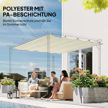 Outsunny Ersatzdach für 2,85 x 2 m Gartenpavillon, ausziehbar, einfache Montage, Polyester, Cremeweiß