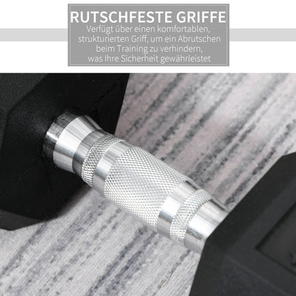 HOMCOM Hanteln mit gerändeltem Griff, Kurzhantel aus Gusseisen, 1 x 15kg, Kurzhanteln für Männer und Frauen, Dumbbell für Zuhause, Fitnessstudio, Krafttraining