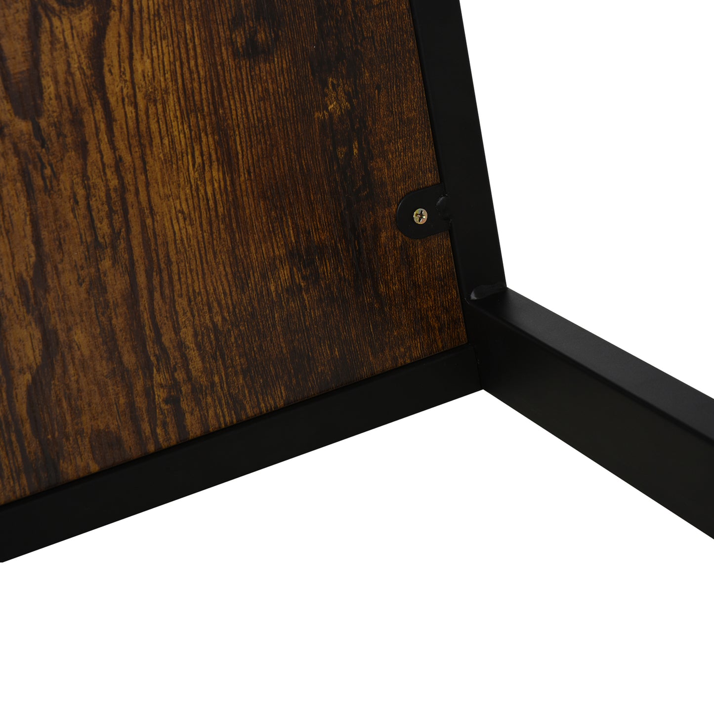 HOMCOM Beistelltisch in C-Form Kaffeetisch Couchtisch Laptoptisch für Schlafzimmer und Wohnzimmer kleiner Bereich mit Metallgestell Industrie-Stil Metall MDF Rustikal-Braun 40,6 x 50,8 X 64,2 cm