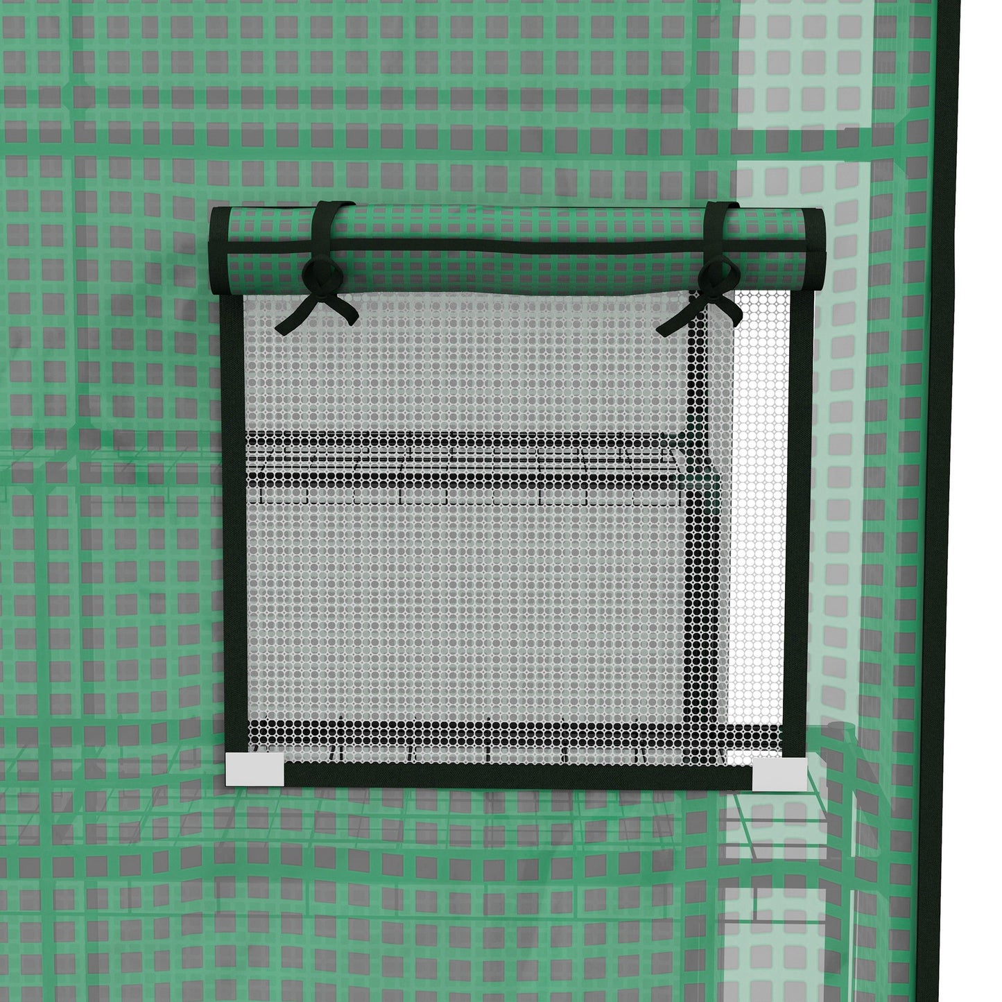 Outsunny Gewächshaus-Folie، Ersatzplane، waterserdicht، aufrollabare Fenster &amp; Tür، 140 × 143 × 190 سم، Grün