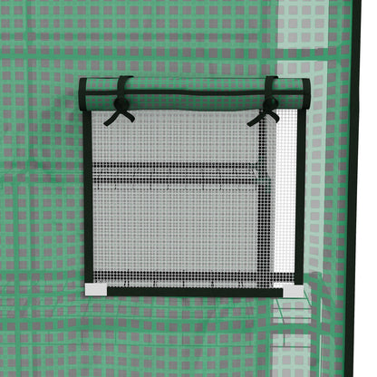 Outsunny Gewächshaus-Folie، Ersatzplane، waterserdicht، aufrollabare Fenster &amp; Tür، 140 × 143 × 190 سم، Grün